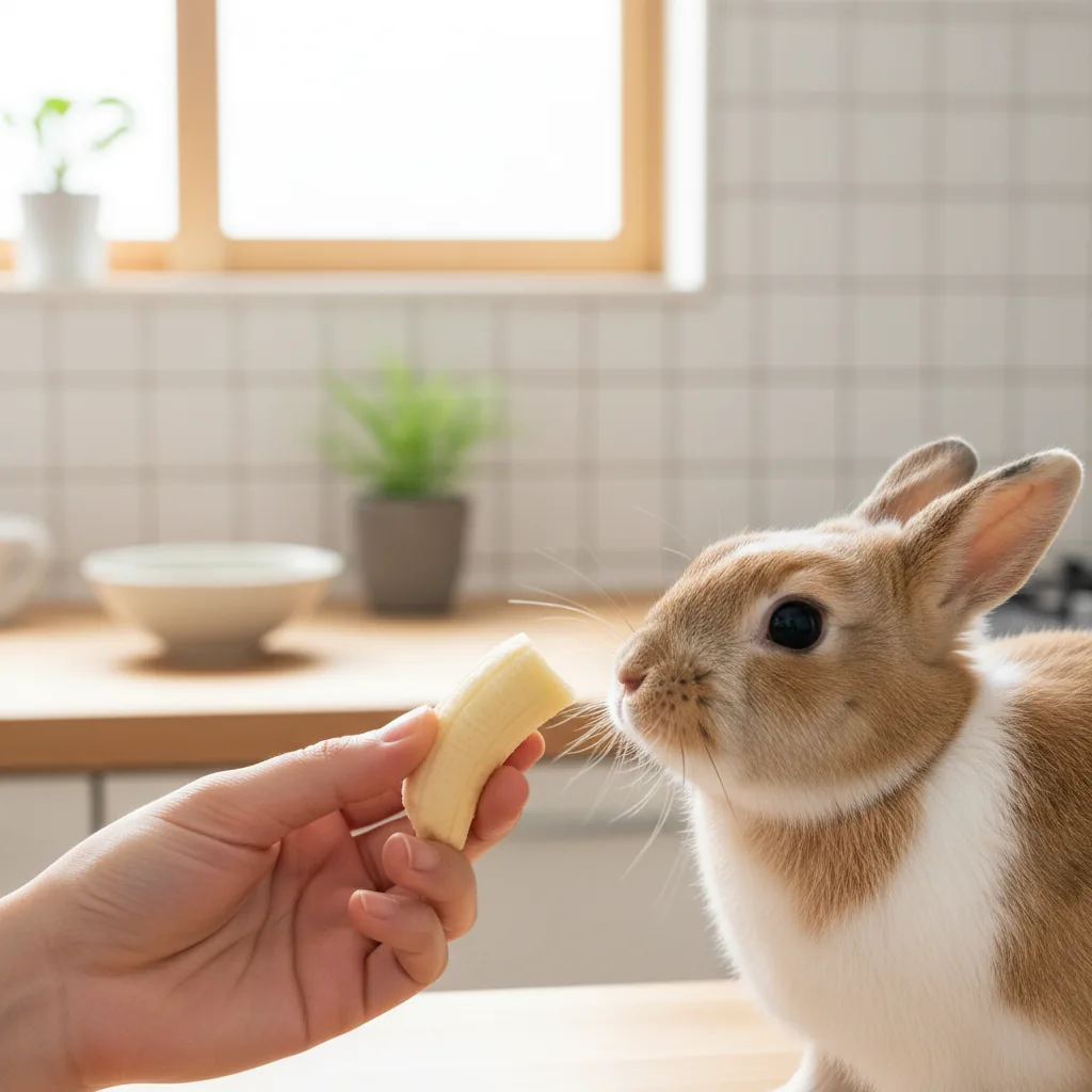 うさぎの耳ほどのサイズの小さなバナナ片